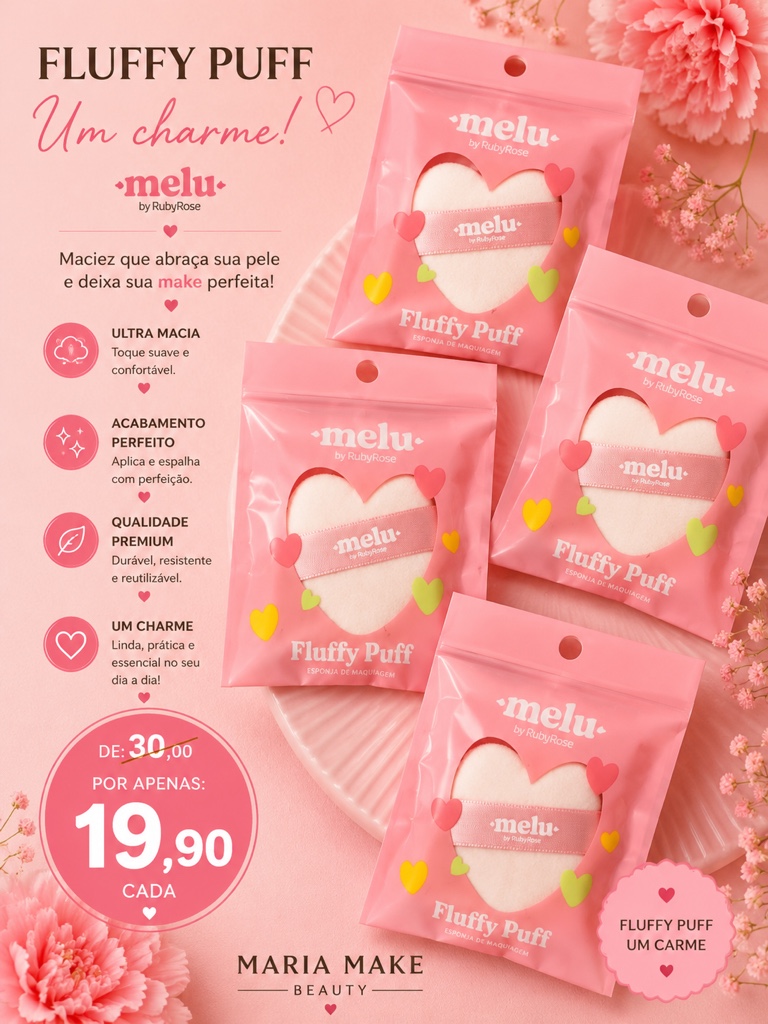 Melu by RubyRose Fluffy Puff rosa