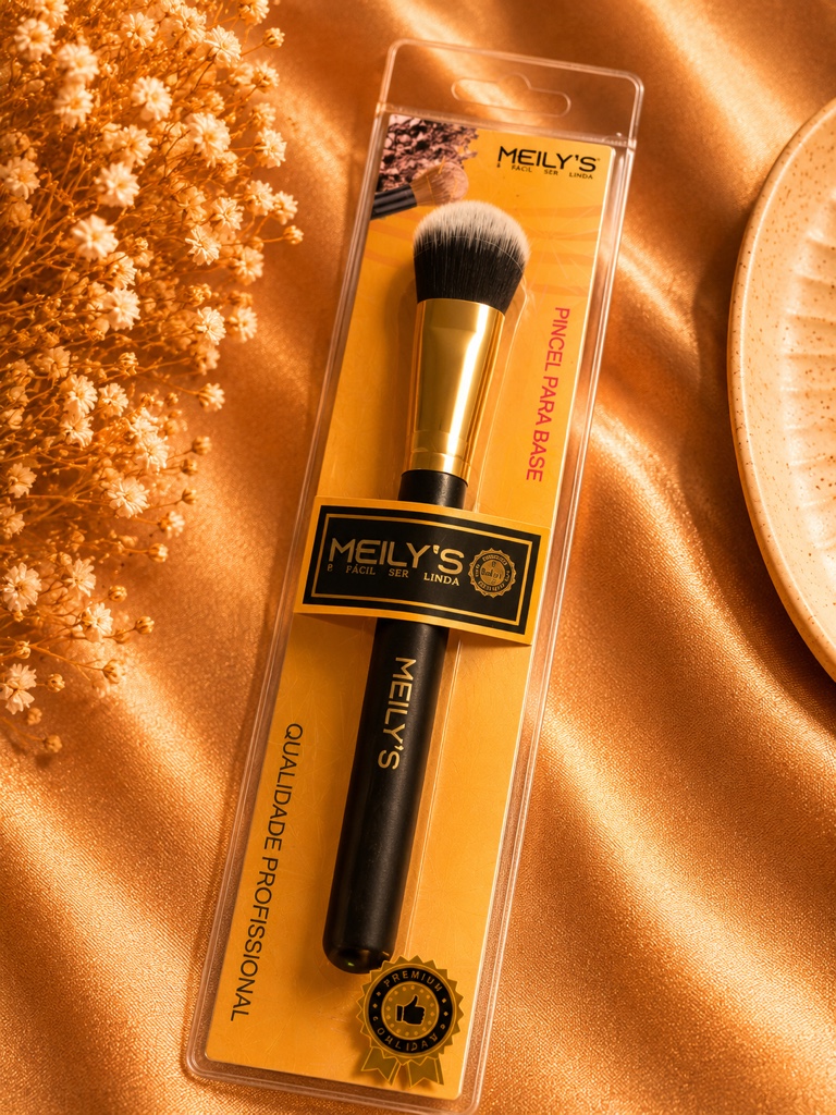 MEILY'S pincel para base dourado e preto
