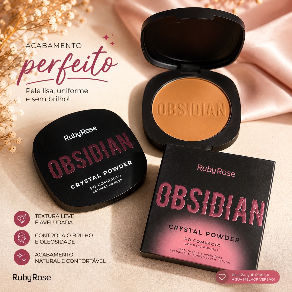 Ruby Rose Obsidian pó compacto