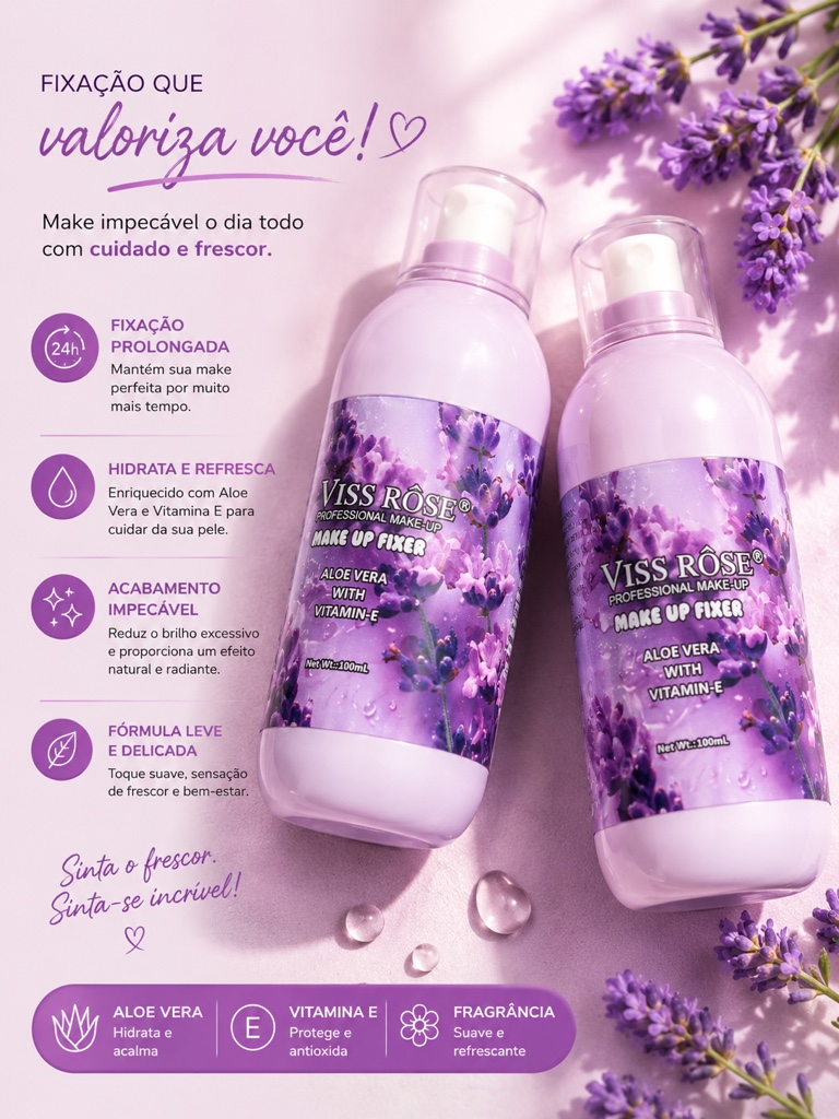 Viss Rose Fixador de Maquiagem 100ml