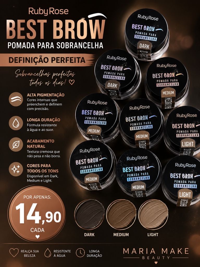 RubyRose Best Brow pomada para sobrancelha