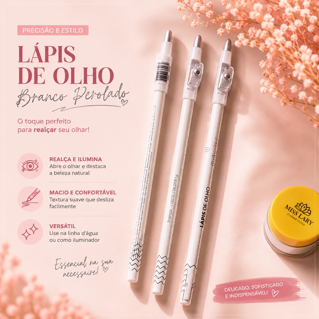 Miss Lary lápis branco para olhos