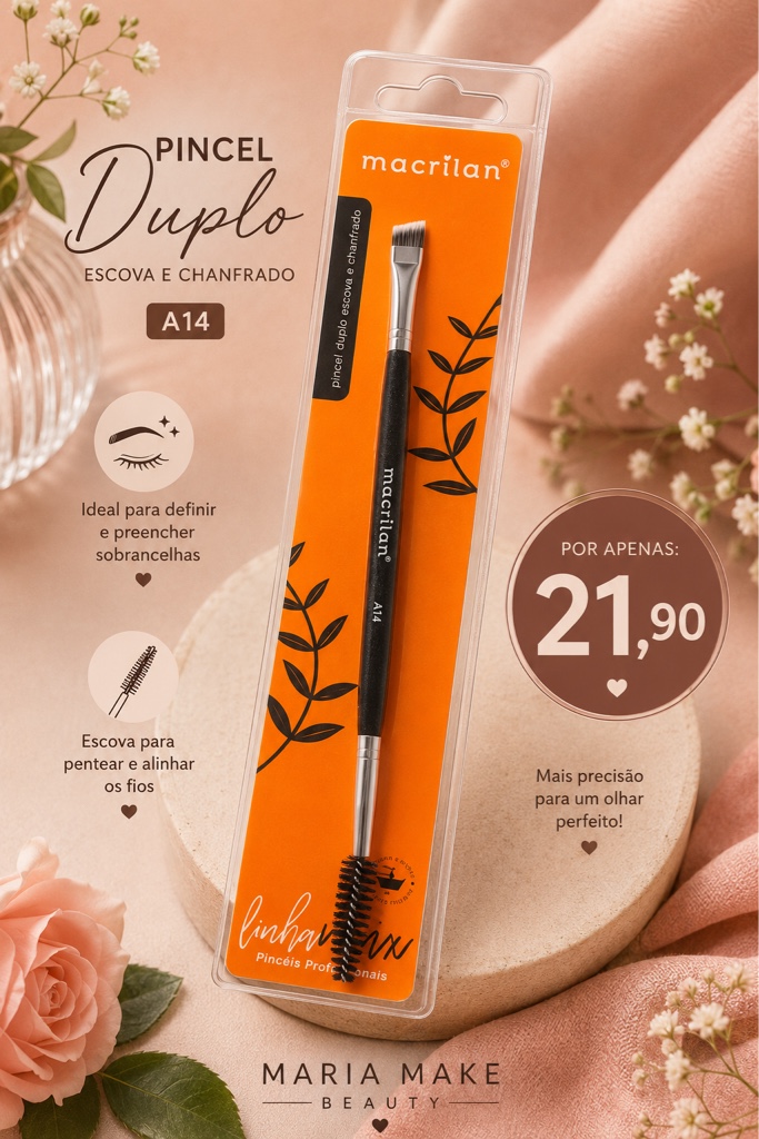 Macrilan pincel duplo marrom A14