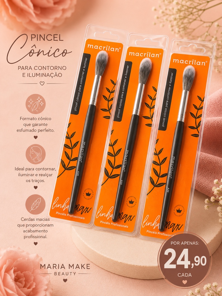 Macrilan pincel cônico laranja