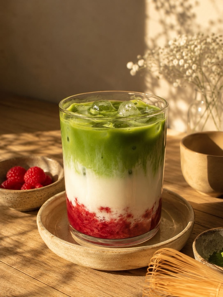 Matcha Latte de Frutos Rojos