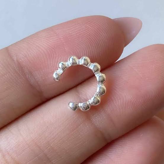 Piercing fake prata 925 bolinha