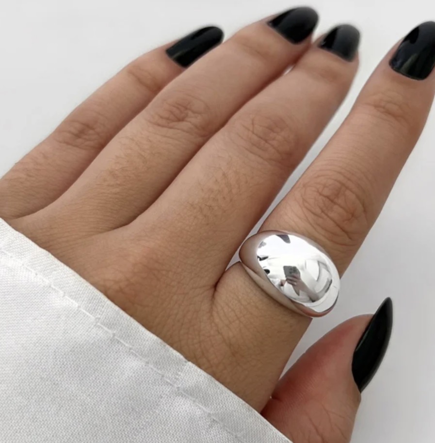 Anel oval prata 925