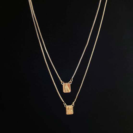 Escapulário nossa senhora aparecida dourado