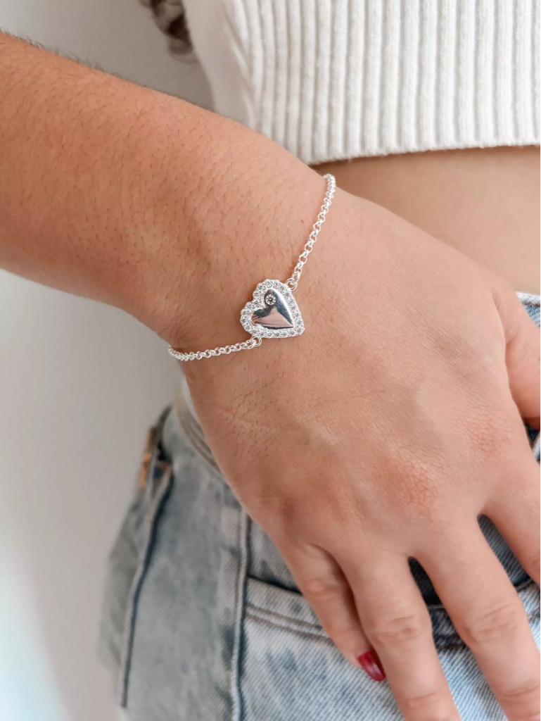 Pulseira coração Semijoia