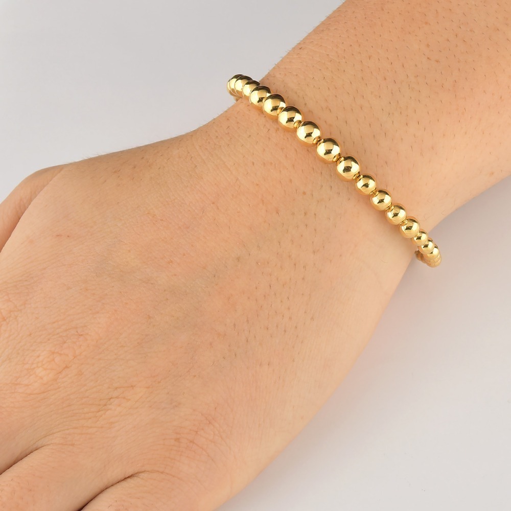 Pulseira bolinha dourada Semijoia