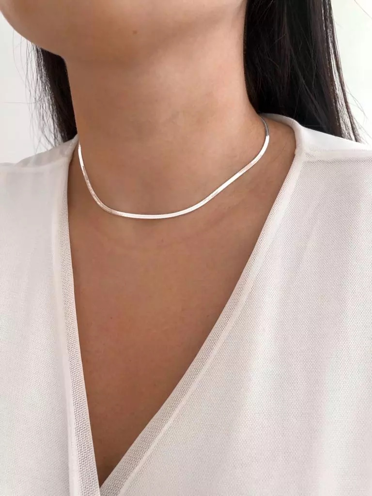 Choker fita lisa Semijoia