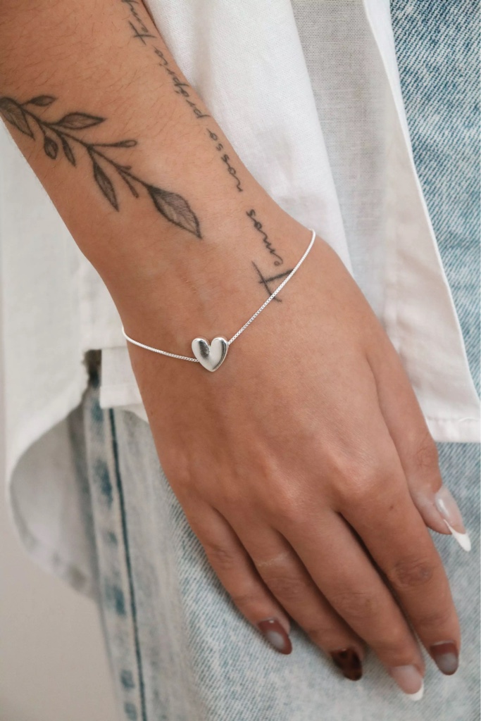 Pulseira coração liso