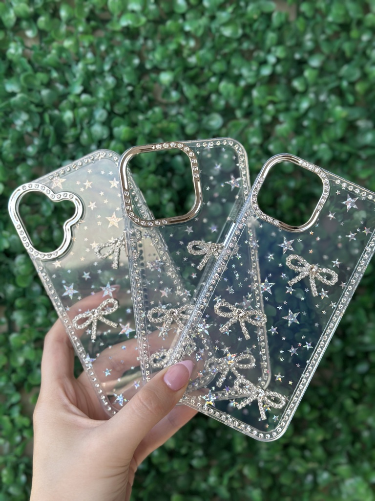 Funda transparente con moños