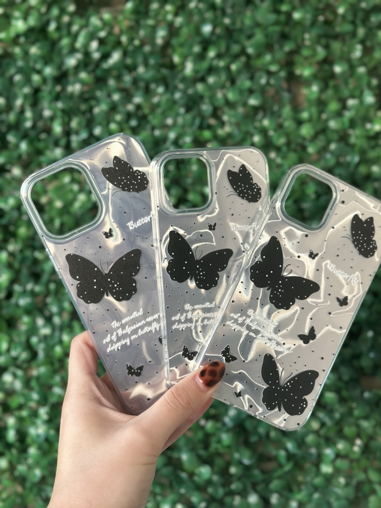 Funda holografica mariposas