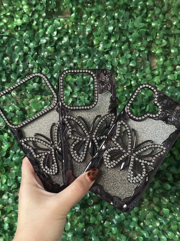 Funda negra mariposa