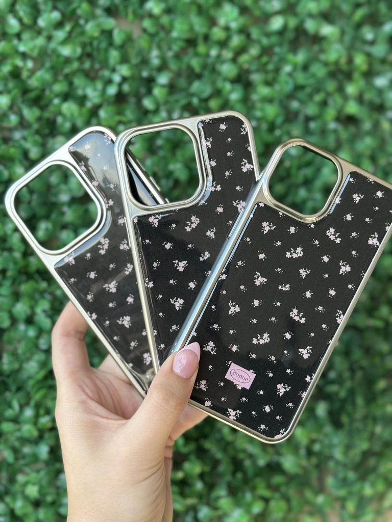 Funda Bonne floral negra
