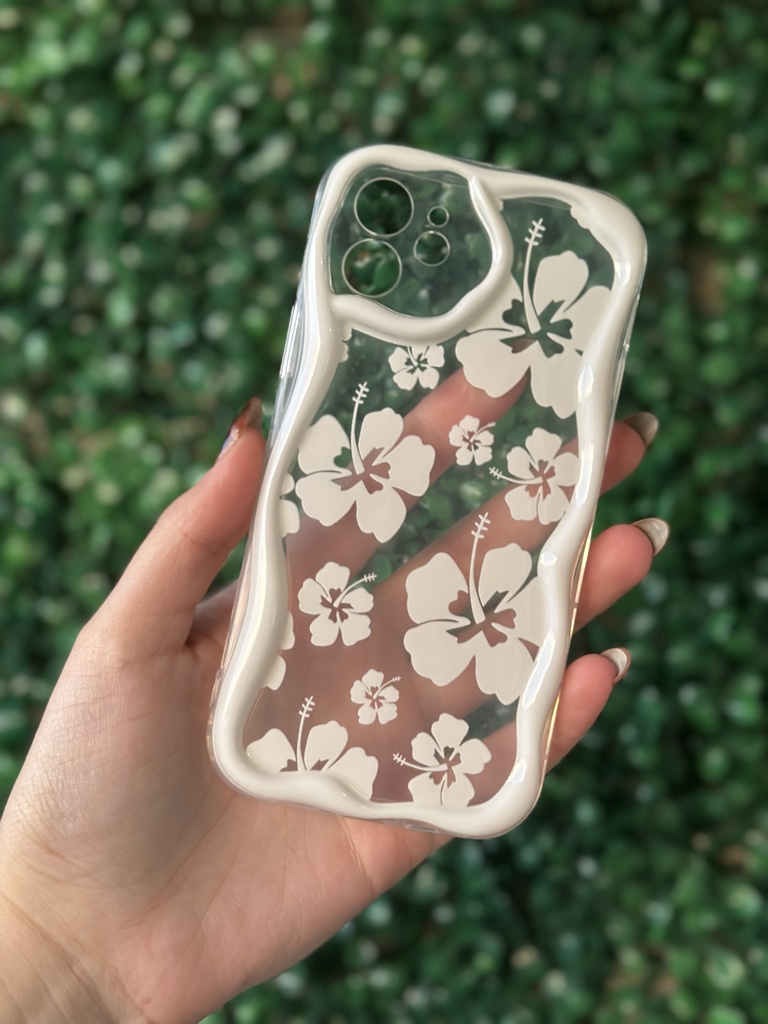 Funda flores blancas