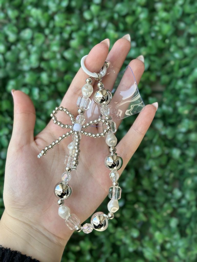 Strap plateado con perlas