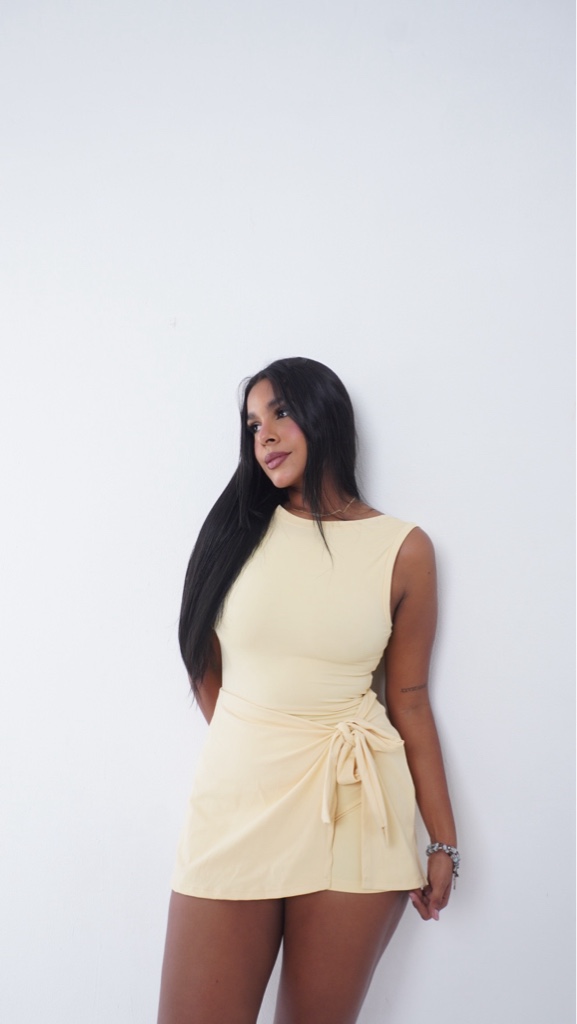 VESTIDO LAZO AMARILLO