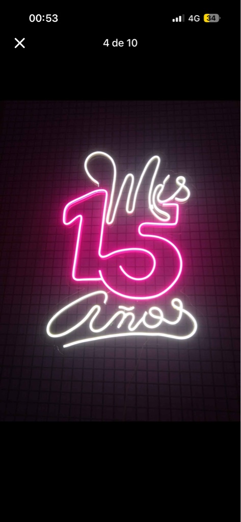 Letrero Neon "Mis 15 años"