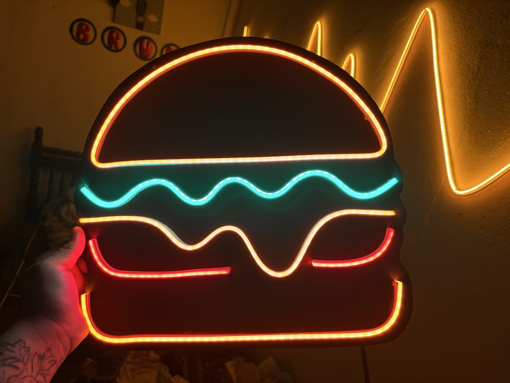 Letrero neón HAMBURGUESA