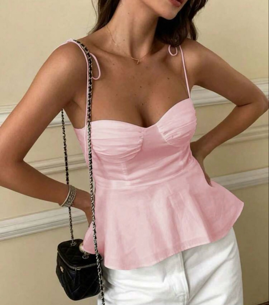 Blusa rosa y amarilla tirantes SH