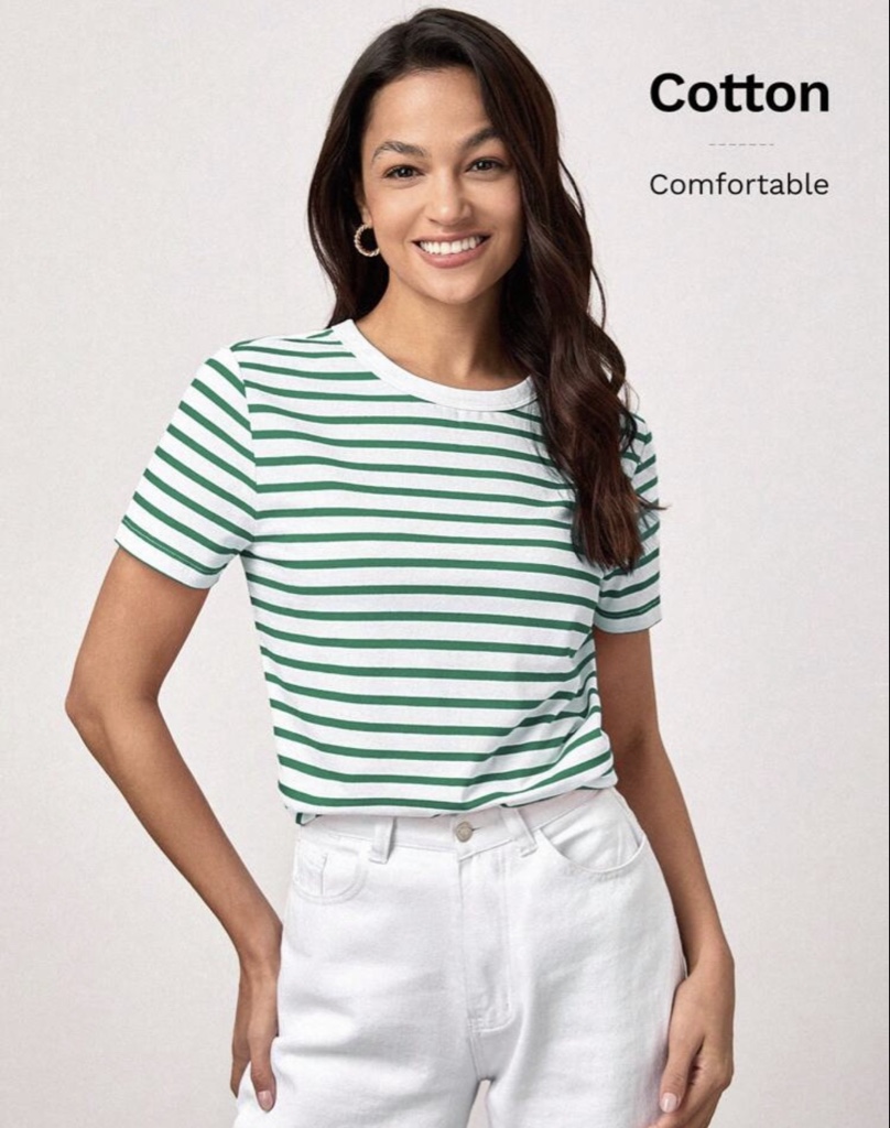 Camiseta verde rayas SH