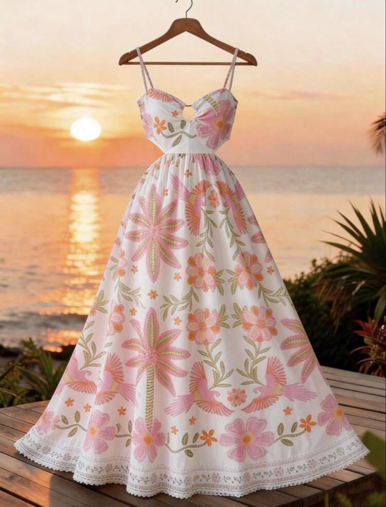 Vestido floral rosa SH