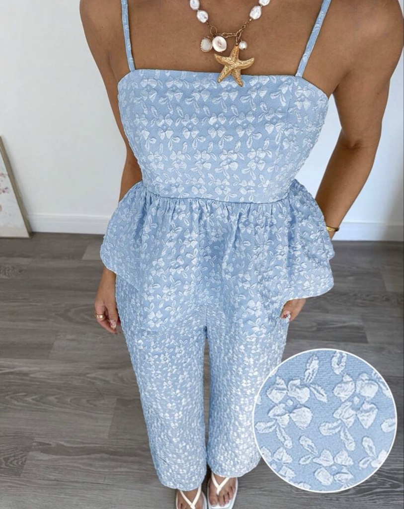 Set Enterizo azul floral SH