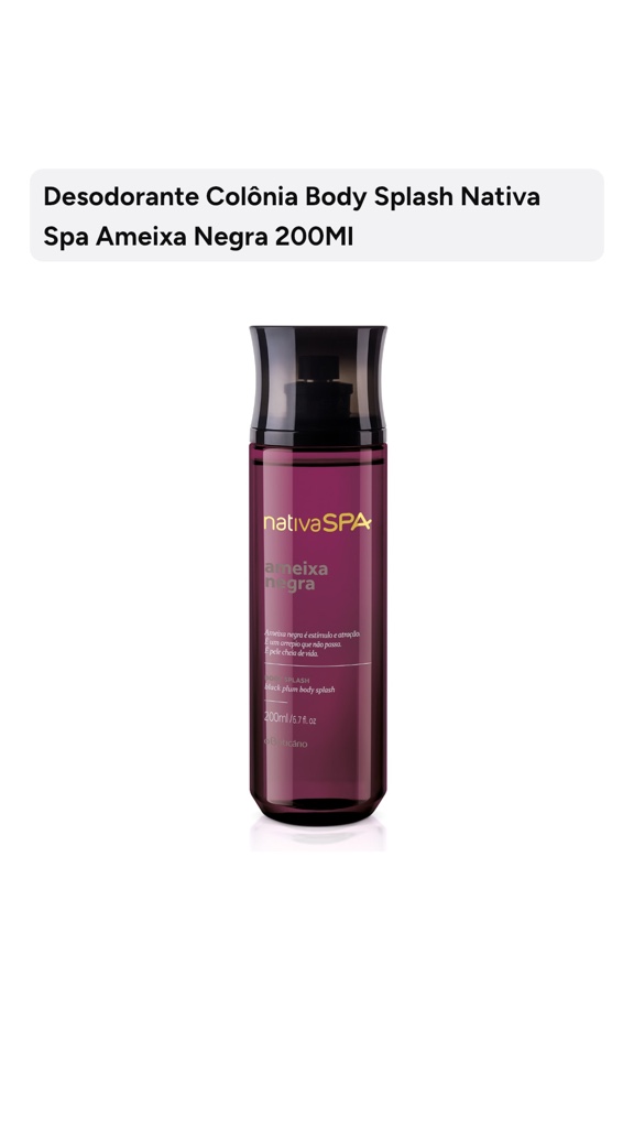Body Splah nativa spa Ameixa Negra 200ml