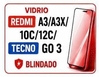 Vidrio Redmi A3/A3X/10C/12C/Tecno Go 3 Blindado