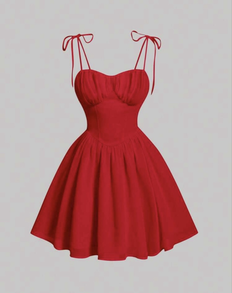 Vestido rojo tiras