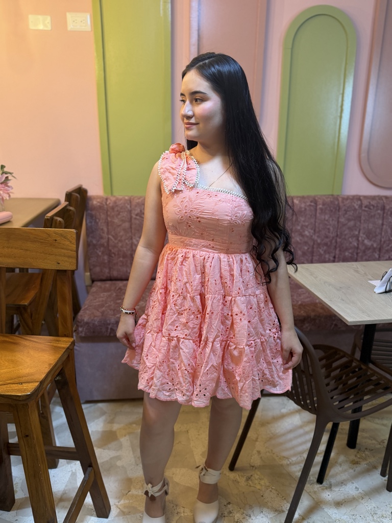 Vestido rosado corto