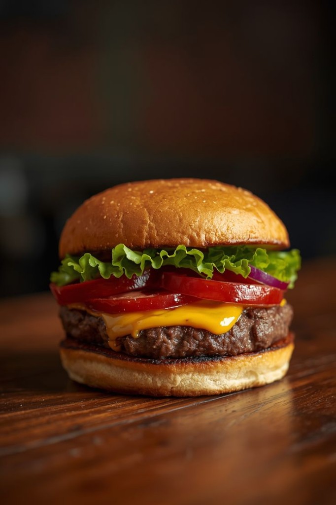 Hamburguesa de carne con queso
