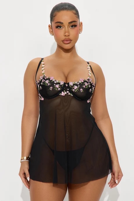 Babydoll De Malha De Flores Em Flor