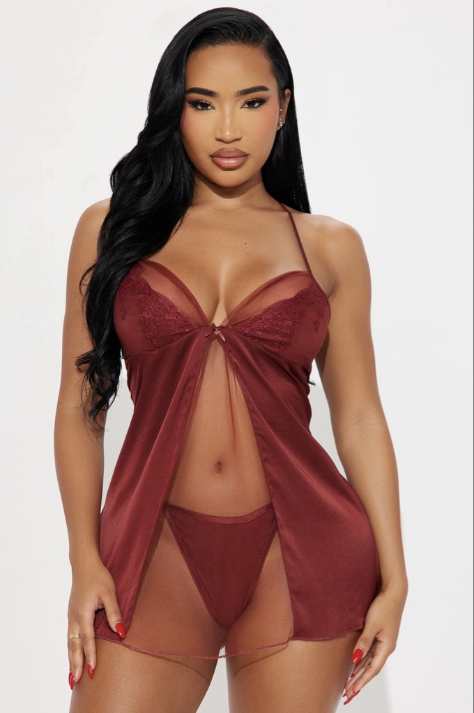 She's A Princess Satin Babydoll - Chocolate