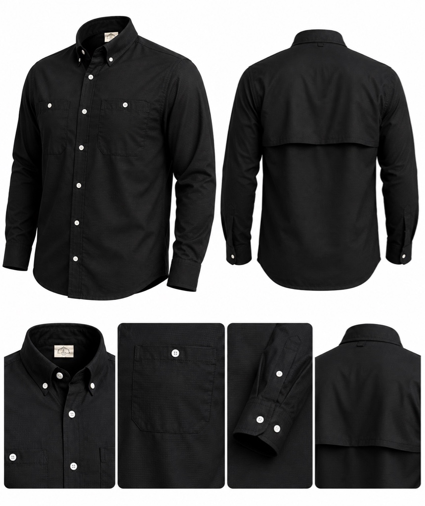 Camisa tipo columbia sencilla M/L