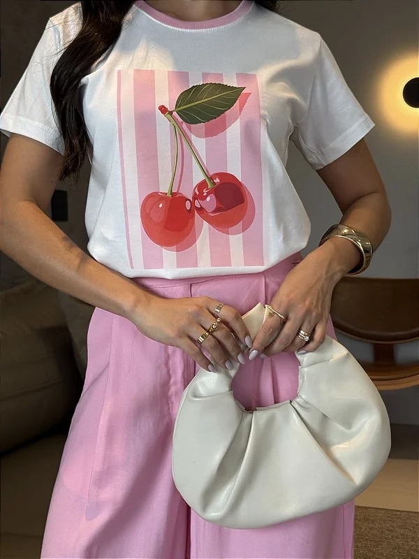 T-Shirt Bicolor Cereja