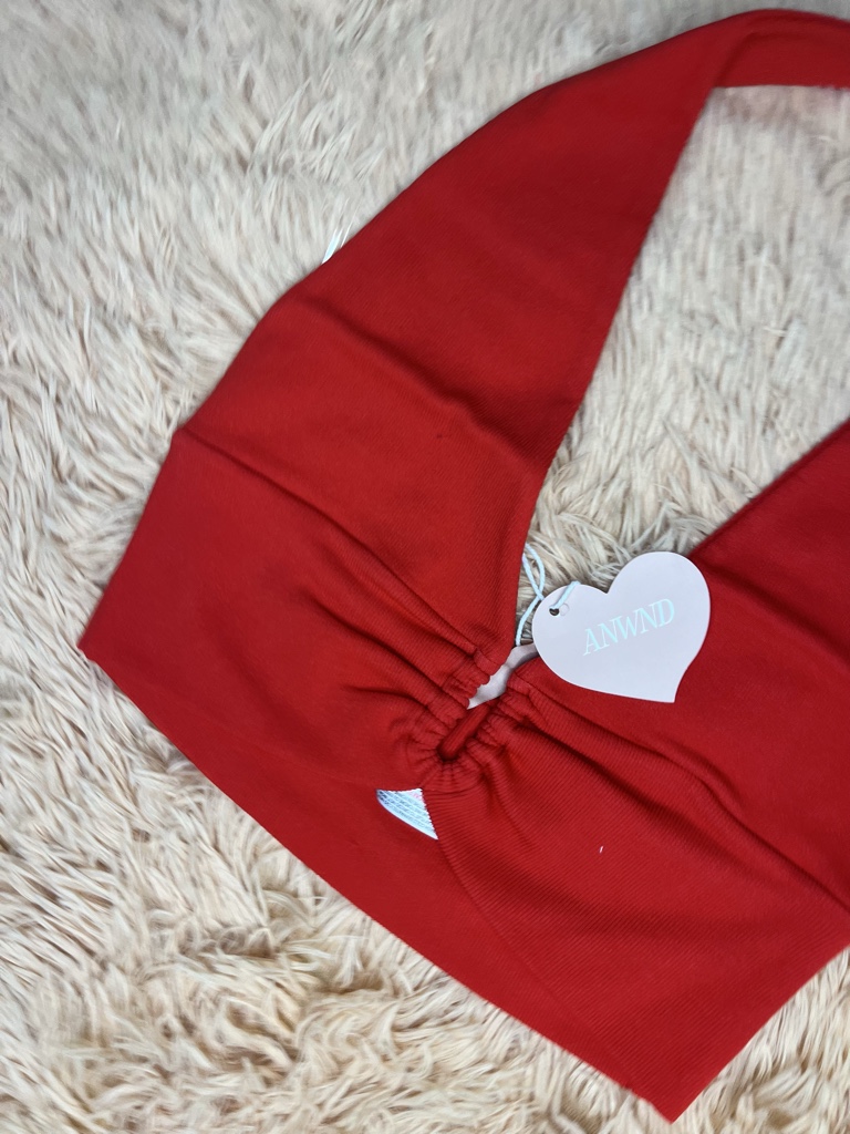 56355ML-RJ CROP TOP HALTER ROJO