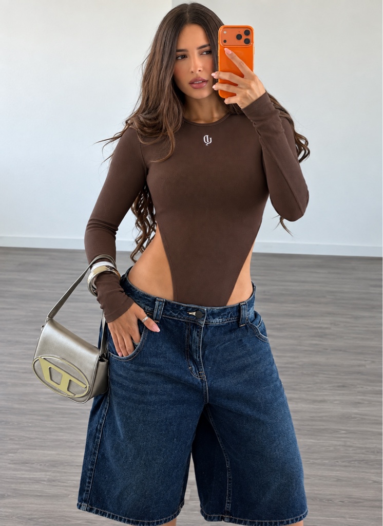 53130-C BODY MANGA LARGA CAFÉ