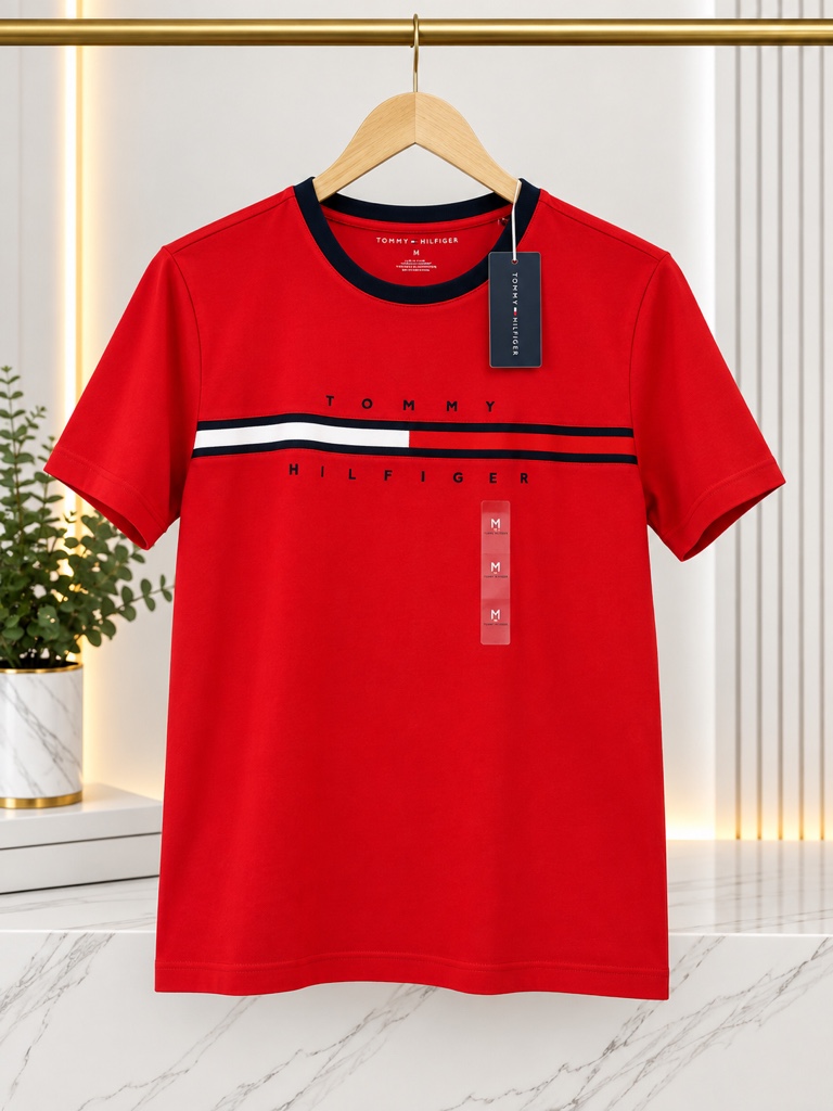 Tommy Hilfiger camiseta roja Hombre