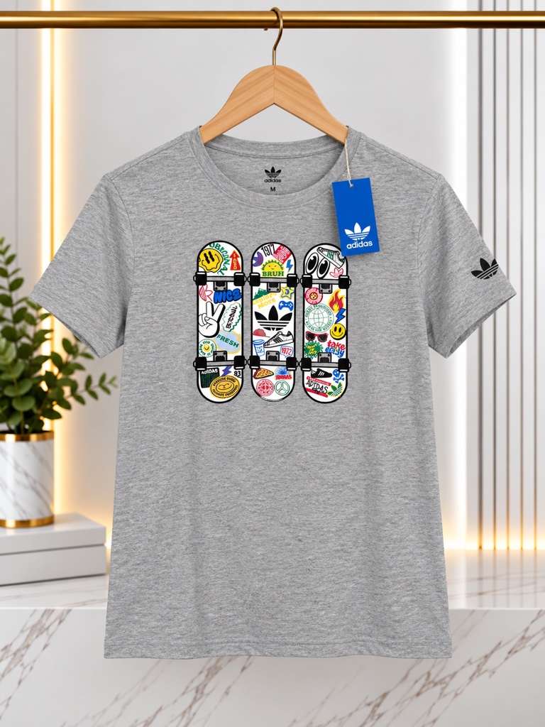 Adidas camiseta niño gris