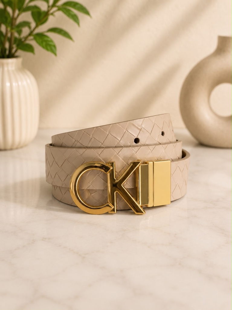 CK cinturón beige