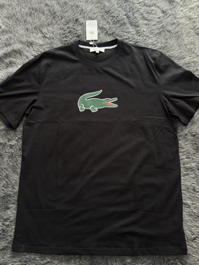 Lacoste camiseta negra crocodile