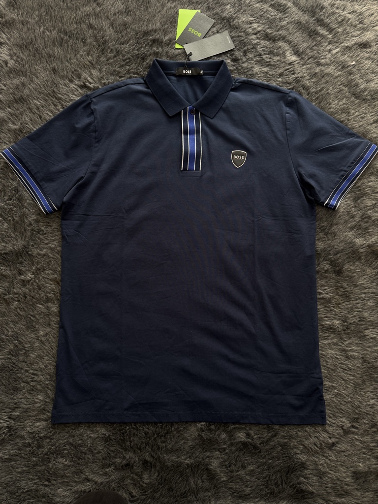 BOSS azul camisa polo