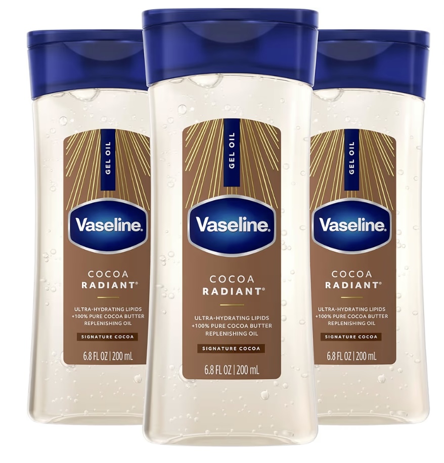 vaseline cocoa radiant gel oil transparente