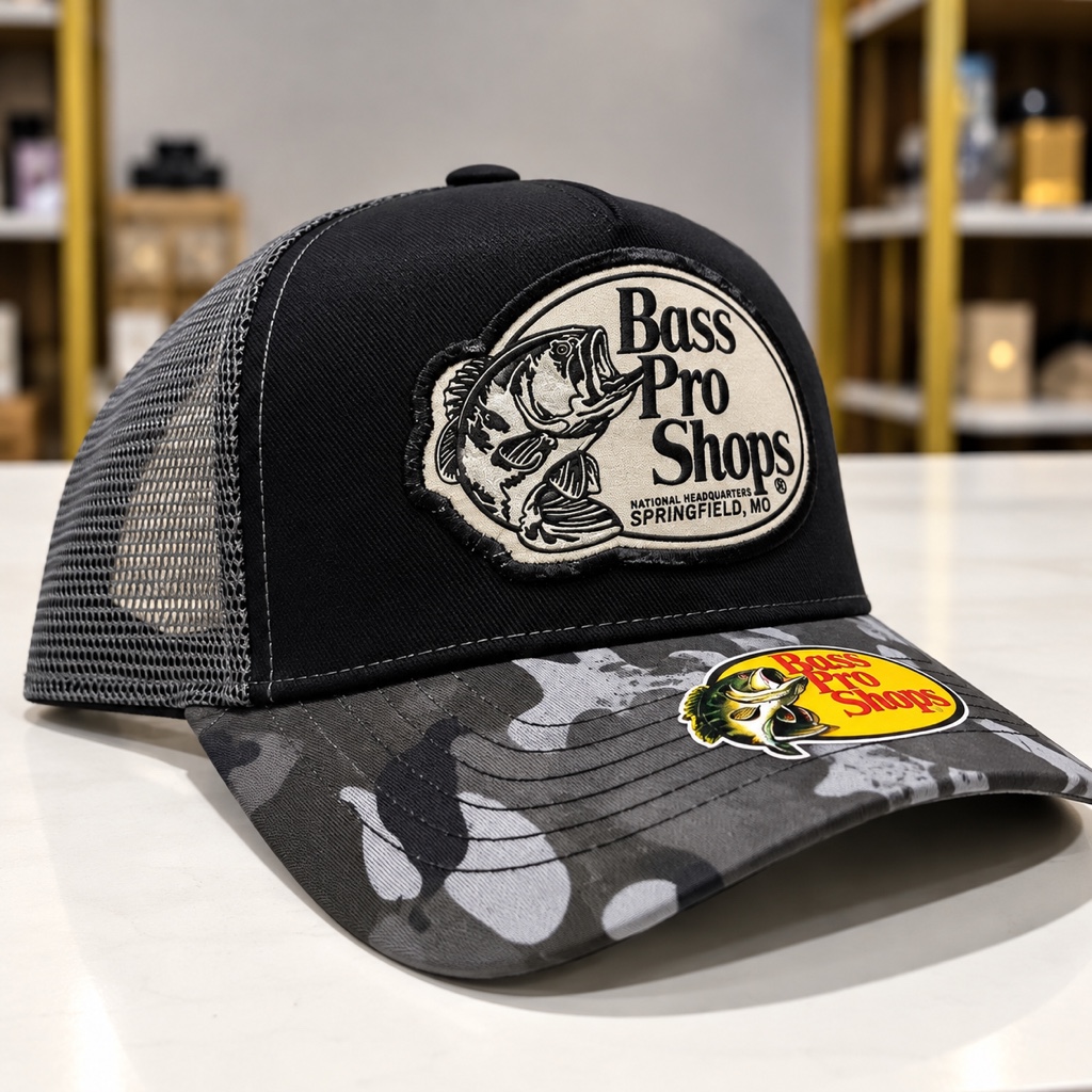 Bass Pro Shops gorra negra camuflada