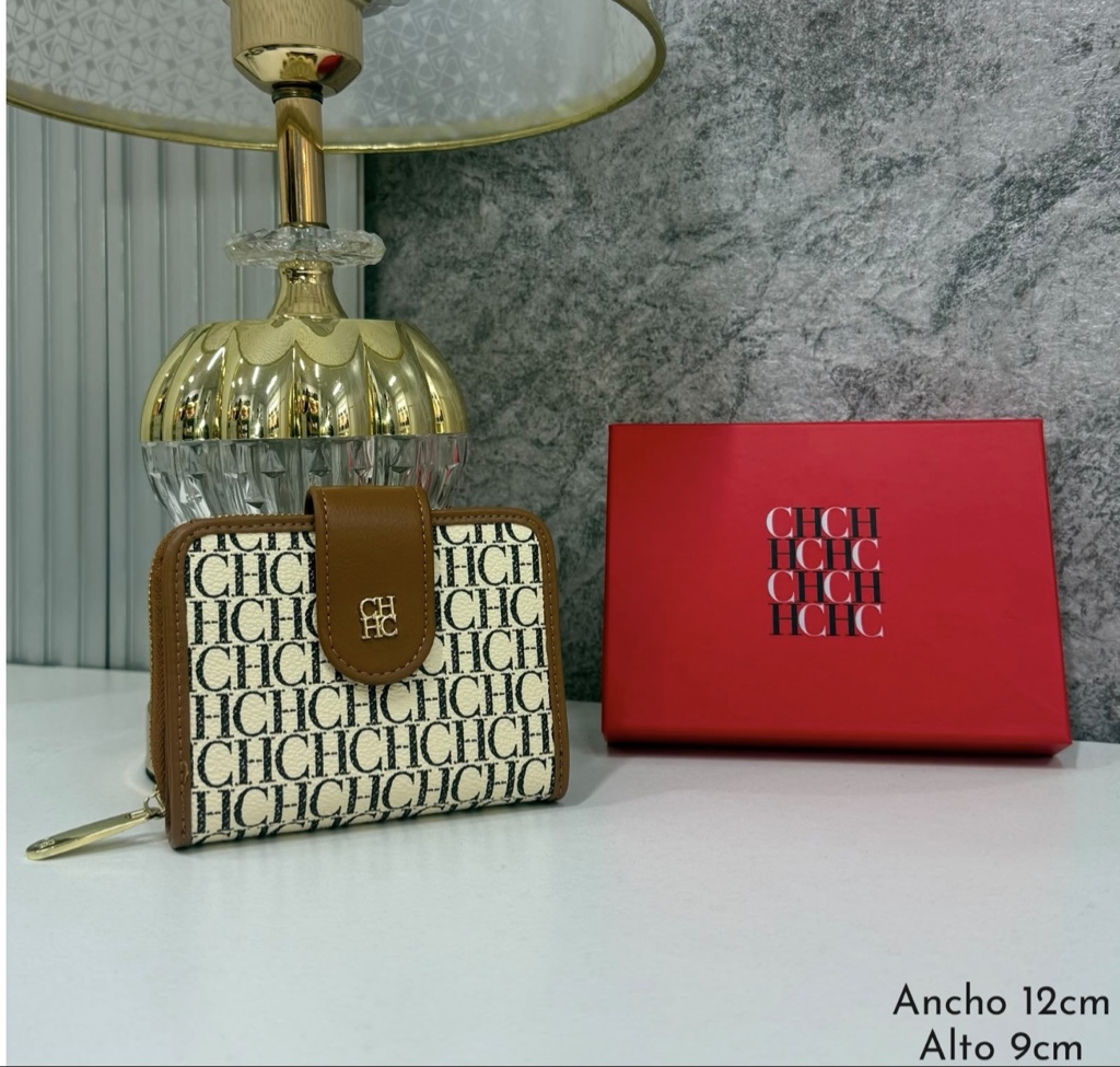 CH CH Cartera pequeña beige