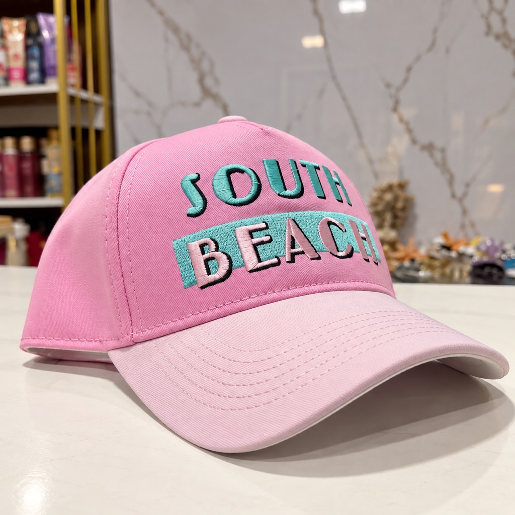 South Beach gorra rosa