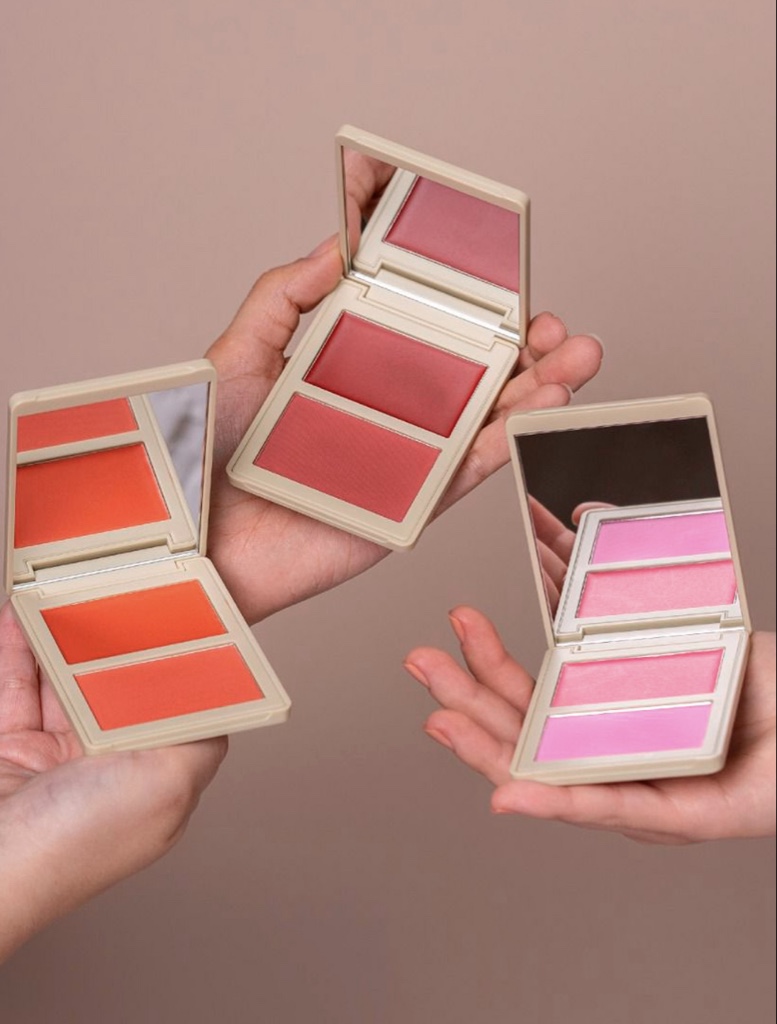 Duo de rubor en crema y compacto Orangeweek